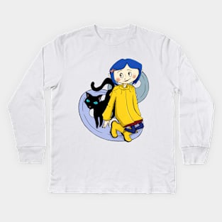 Coraline and Cat Kids Long Sleeve T-Shirt